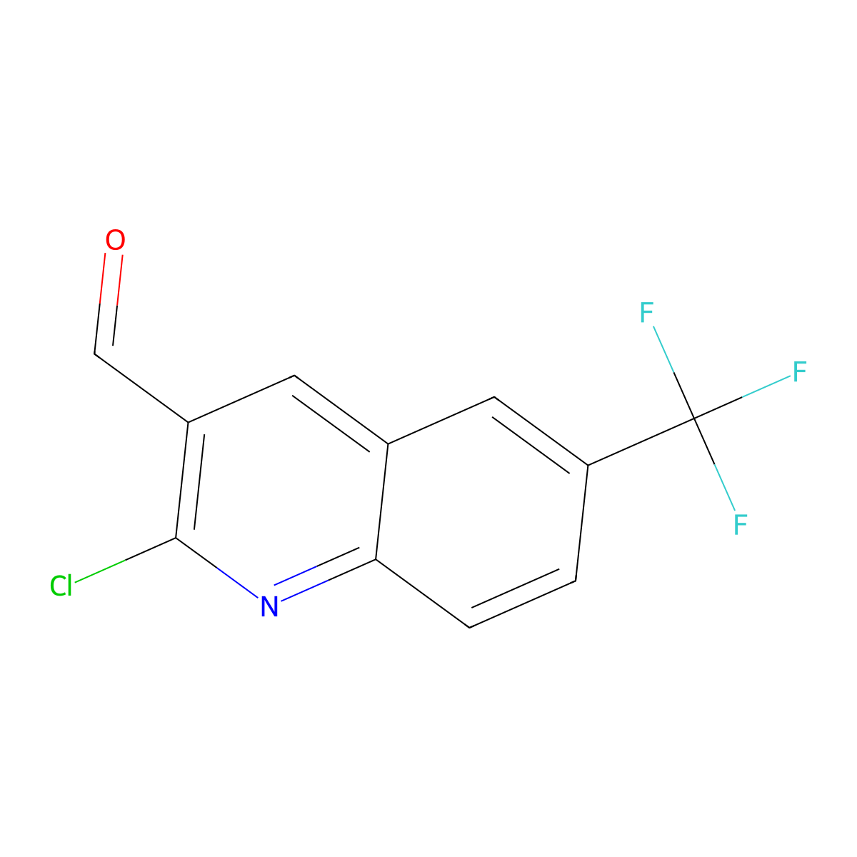 2-Chloro-6-(trifluoromethyl)quinoline-3-carbaldehyde molecular structure, CAS 1057667-20-5