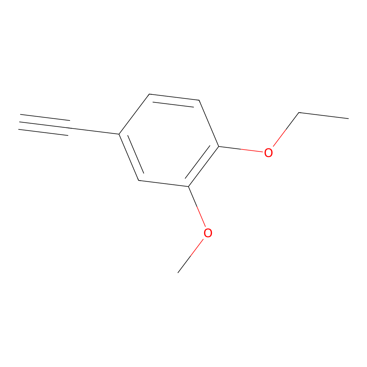1-Ethoxy-4-ethynyl-2-methoxybenzene molecular structure, CAS 1057669-92-7