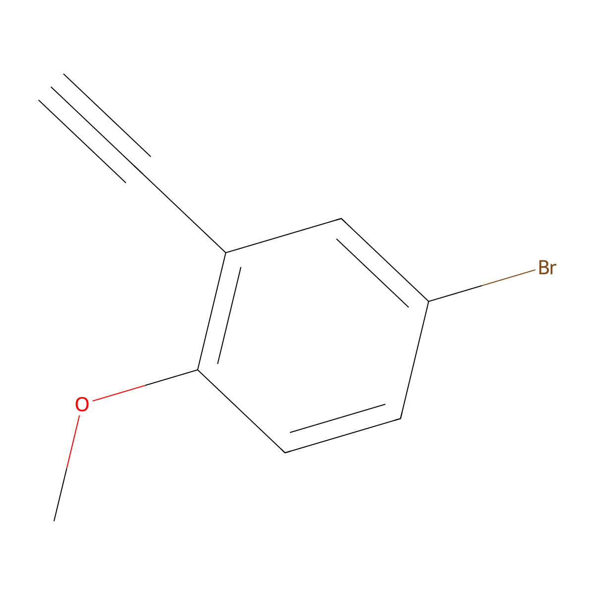 4-Bromo-2-ethynyl-1-methoxybenzene molecular structure, CAS 1057669-94-9