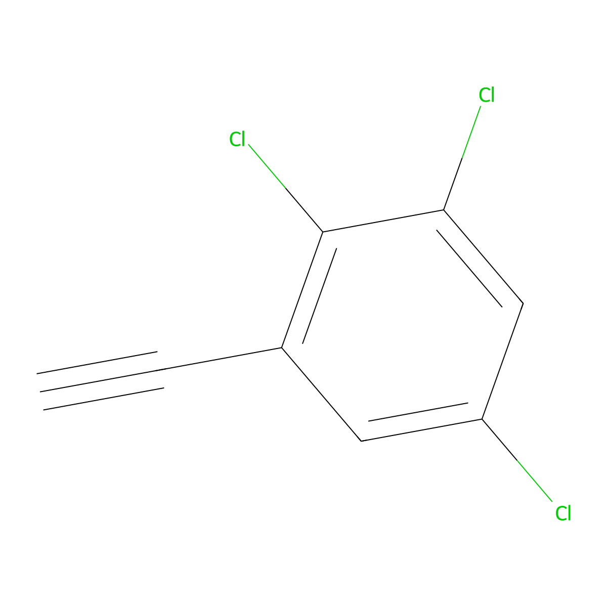 1,2,5-Trichloro-3-ethynylbenzene molecular structure, CAS 1057669-99-4