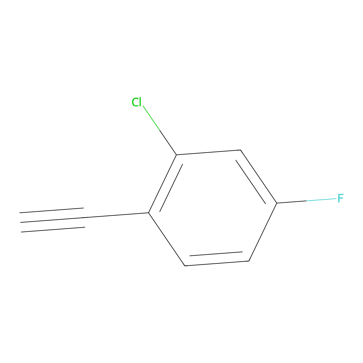2-Chloro-1-ethynyl-4-fluorobenzene molecular structure, CAS 1057670-02-6