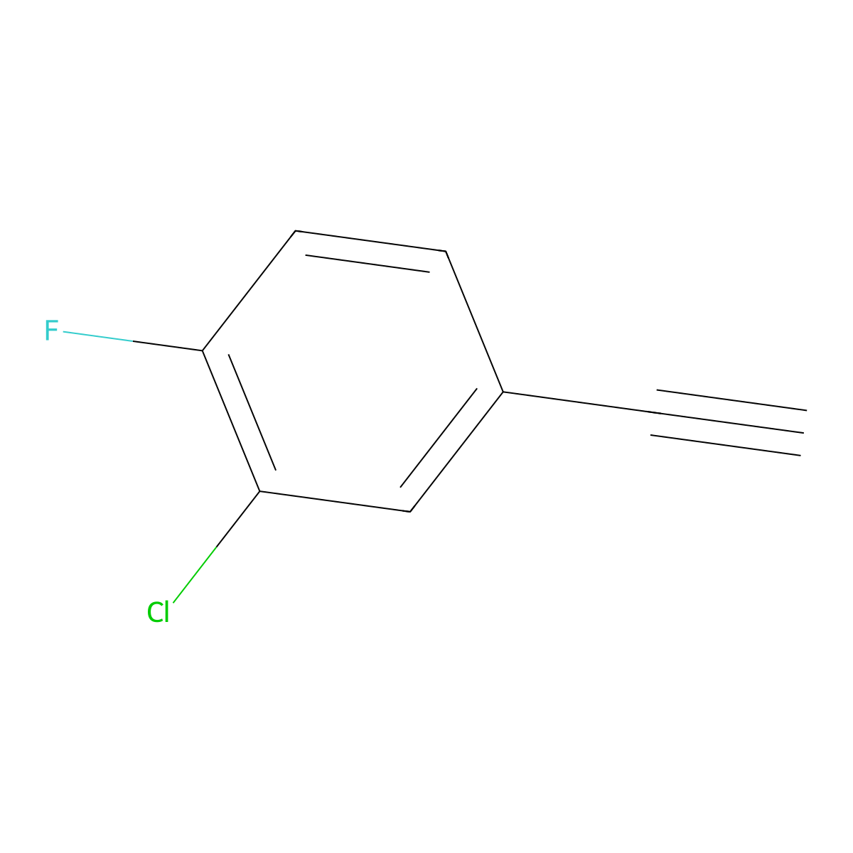 2-Chloro-4-ethynyl-1-fluorobenzene molecular structure, CAS 1057670-04-8