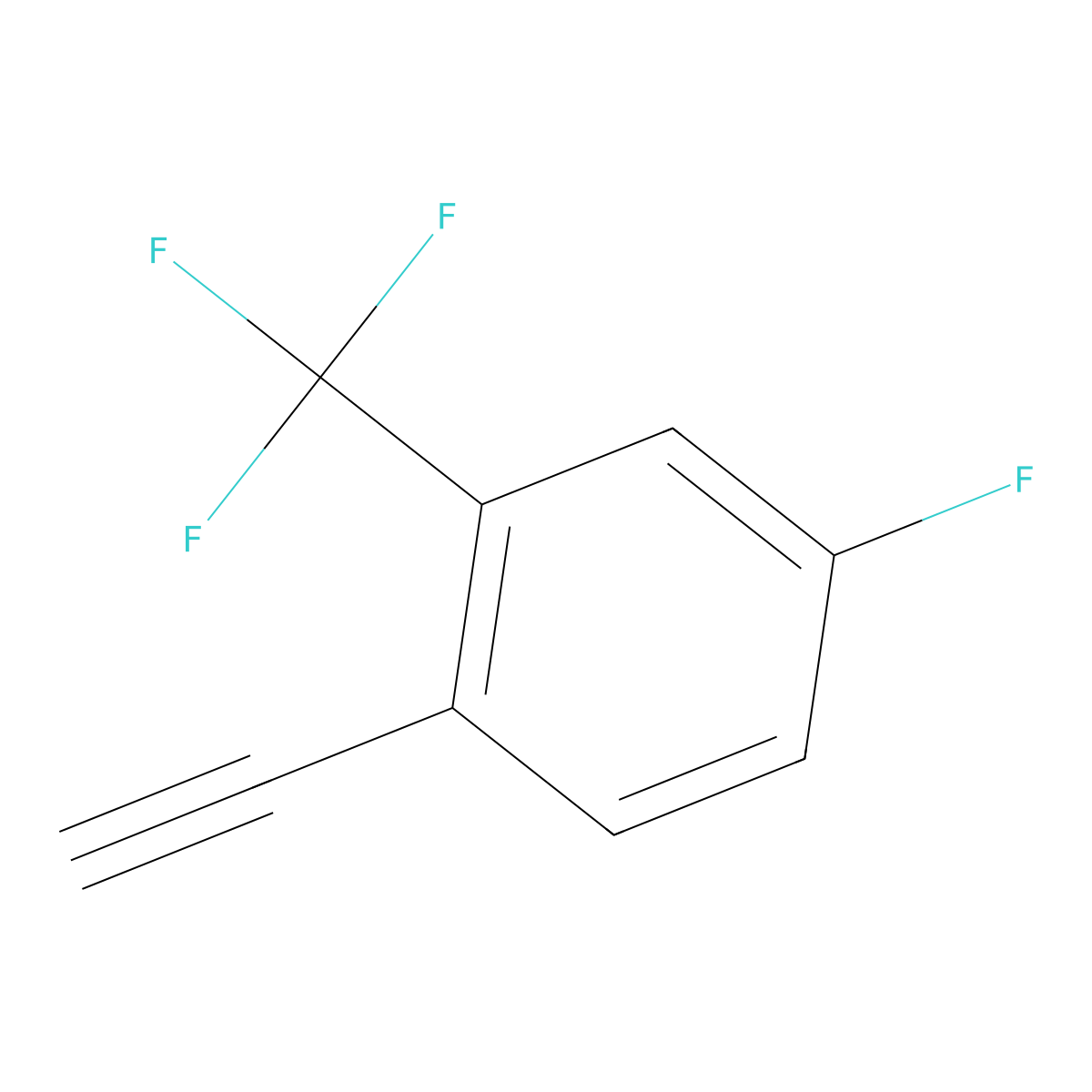 1-Ethynyl-4-fluoro-2-(trifluoromethyl)benzene molecular structure, CAS 1057670-05-9