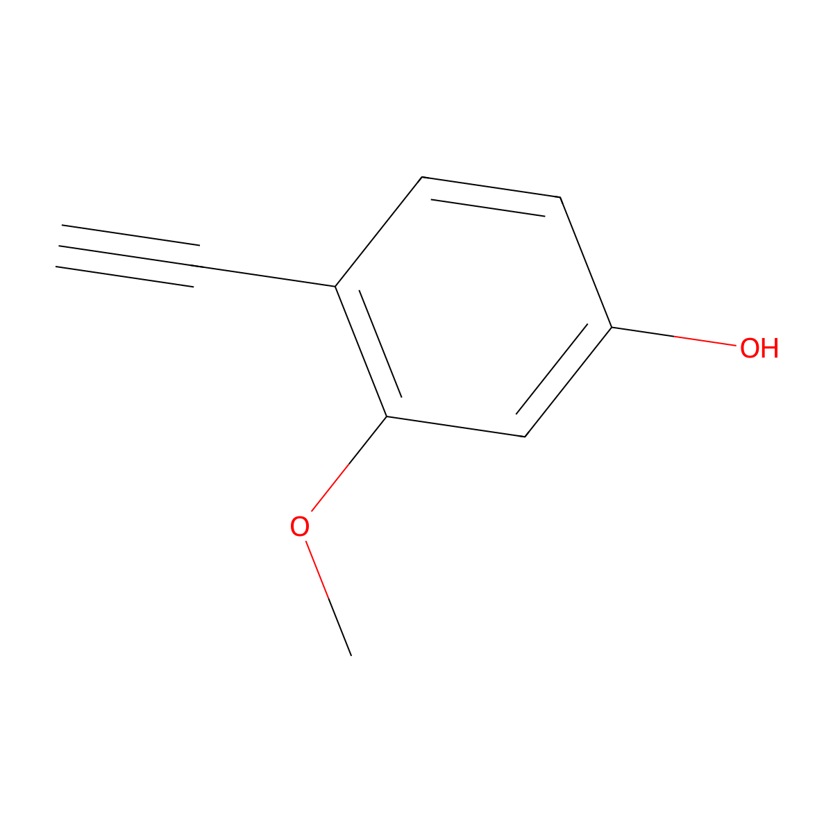 4-Ethynyl-3-methoxyphenol molecular structure, CAS 1057670-07-1