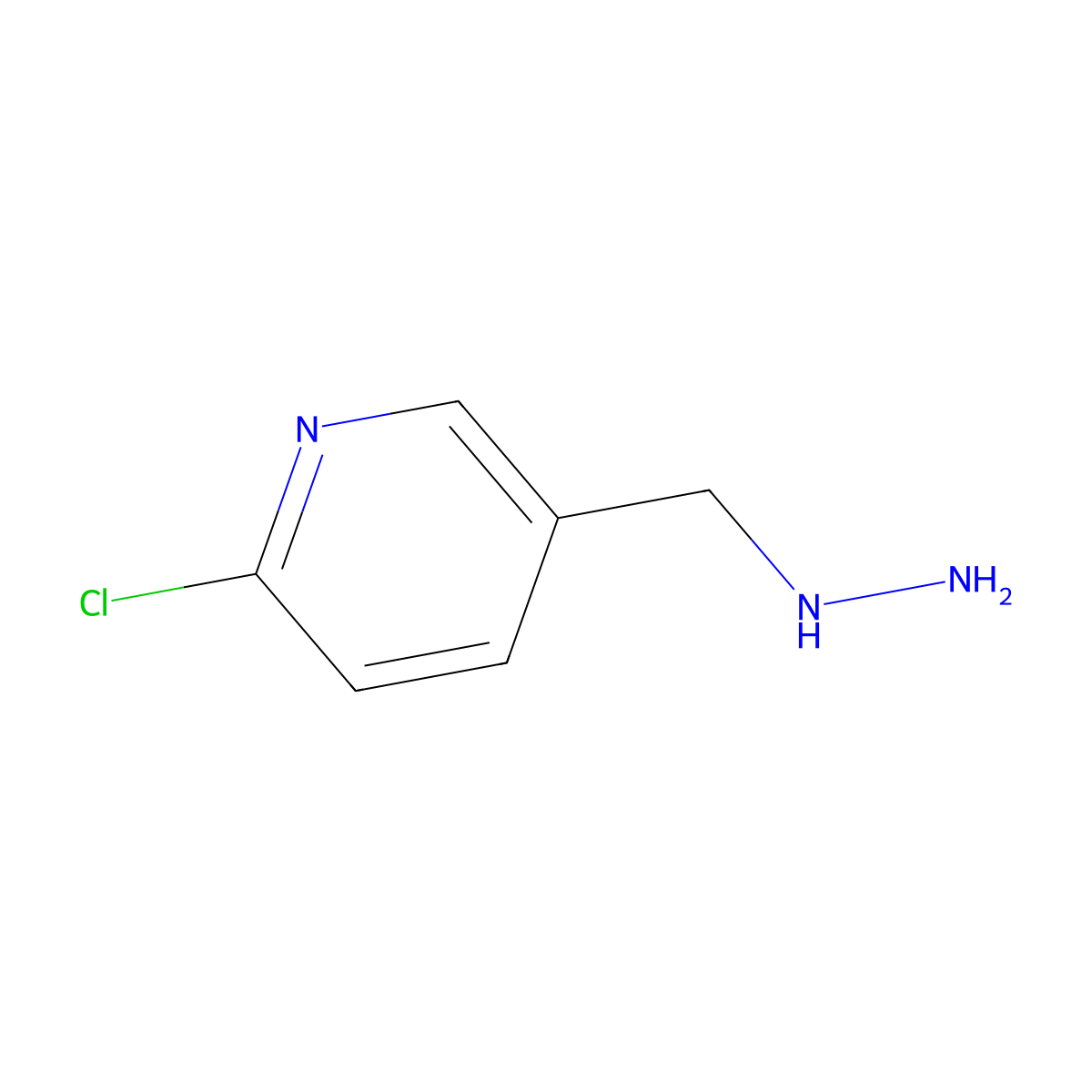2-Chloro-5-(hydrazinylmethyl)pyridine molecular structure, CAS 1057670-48-0