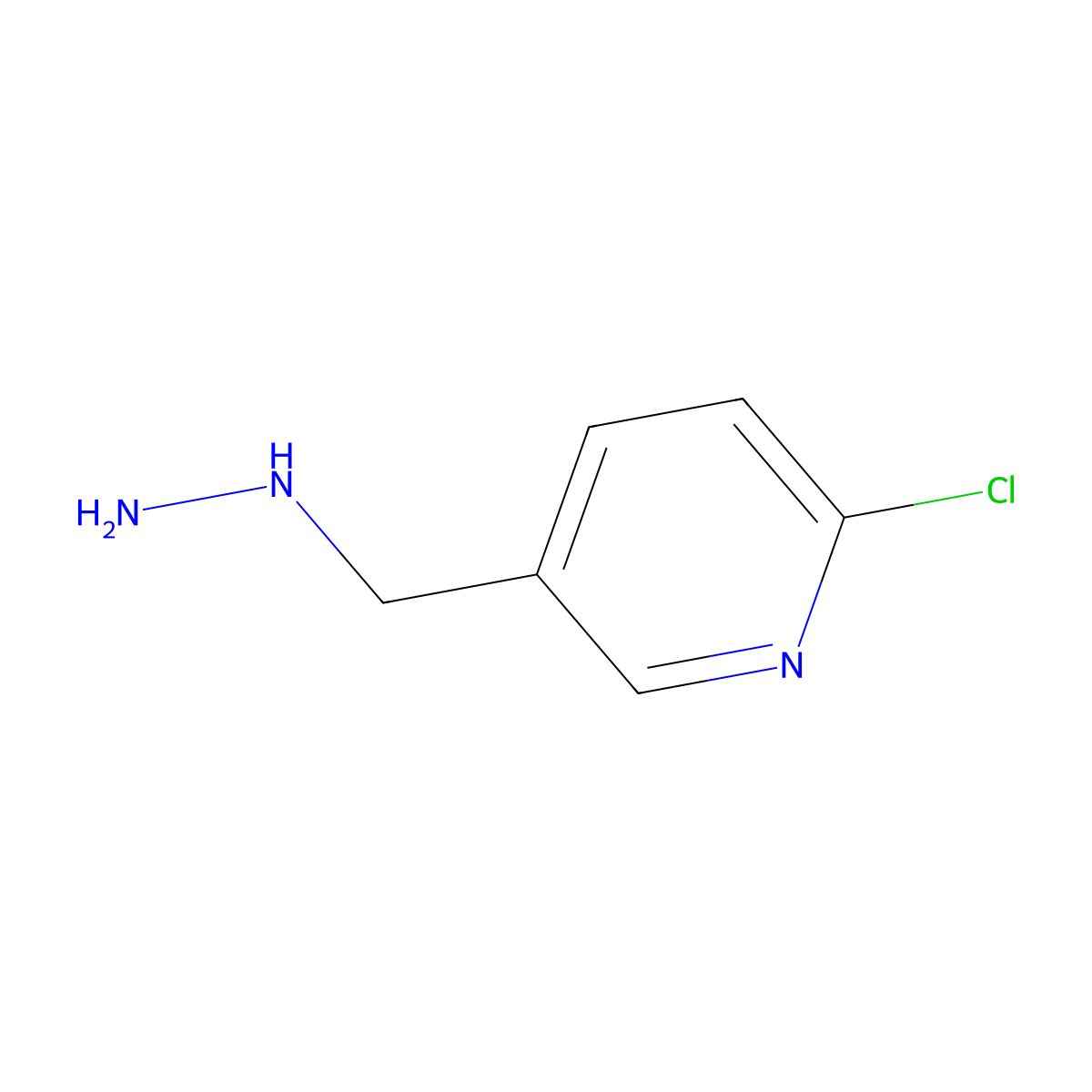 2-Chloro-5-(hydrazinylmethyl)pyridine molecular structure, CAS 1057670-48-0