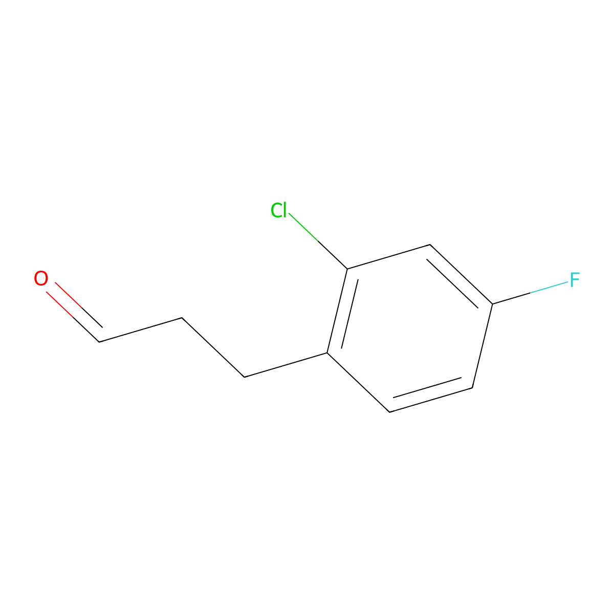 2-Chloro-4-fluorobenzenepropanal molecular structure, CAS 1057670-96-8