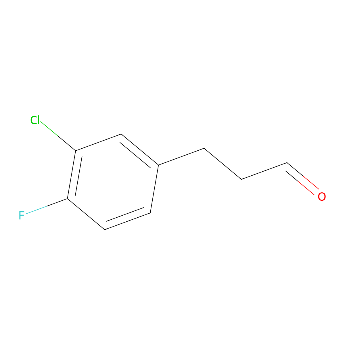 3-Chloro-4-fluorobenzenepropanal molecular structure, CAS 1057671-07-4