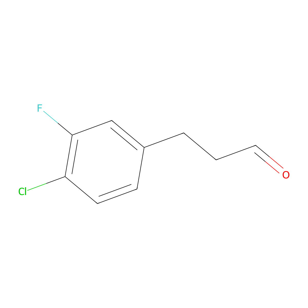3-(4-Chloro-3-fluoro-phenyl)-propionaldehyde molecular structure, CAS 1057671-10-9