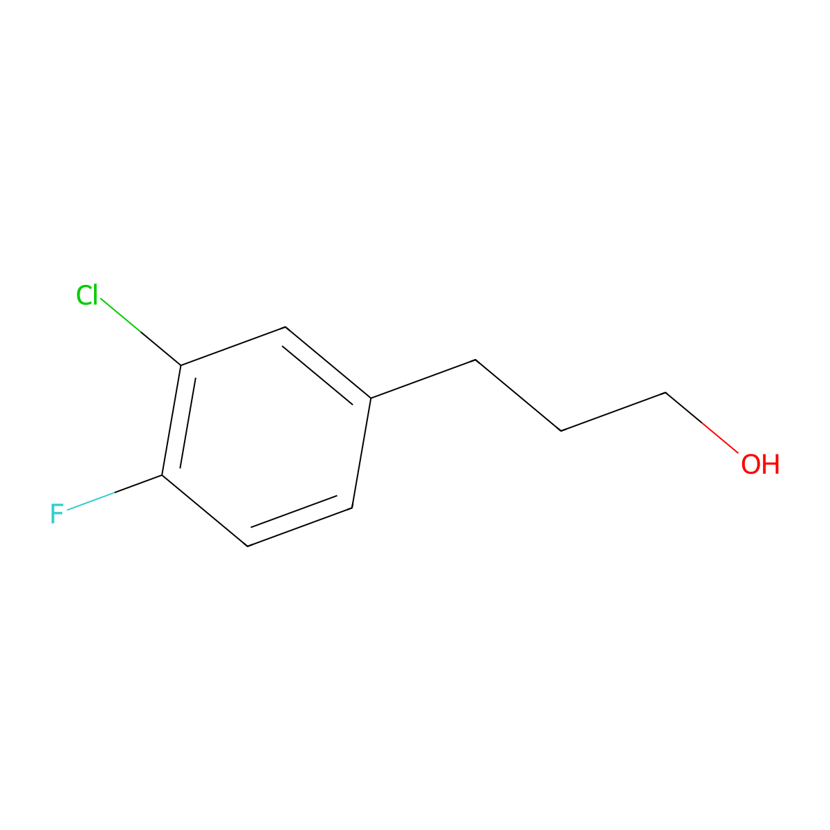 3-(3-Chloro-4-fluorophenyl)propan-1-OL molecular structure, CAS 1057671-53-0