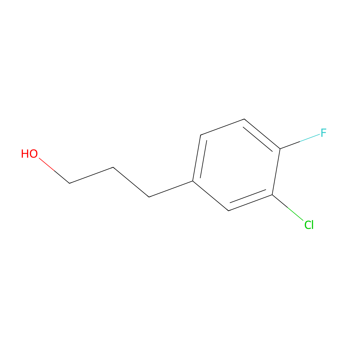 3-(3-Chloro-4-fluorophenyl)propan-1-OL molecular structure, CAS 1057671-53-0
