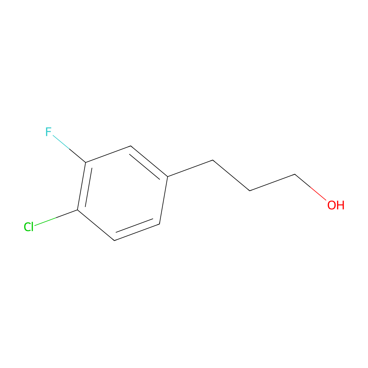 3-(4-Chloro-3-fluoro-phenyl)-propan-1-ol molecular structure, CAS 1057671-57-4
