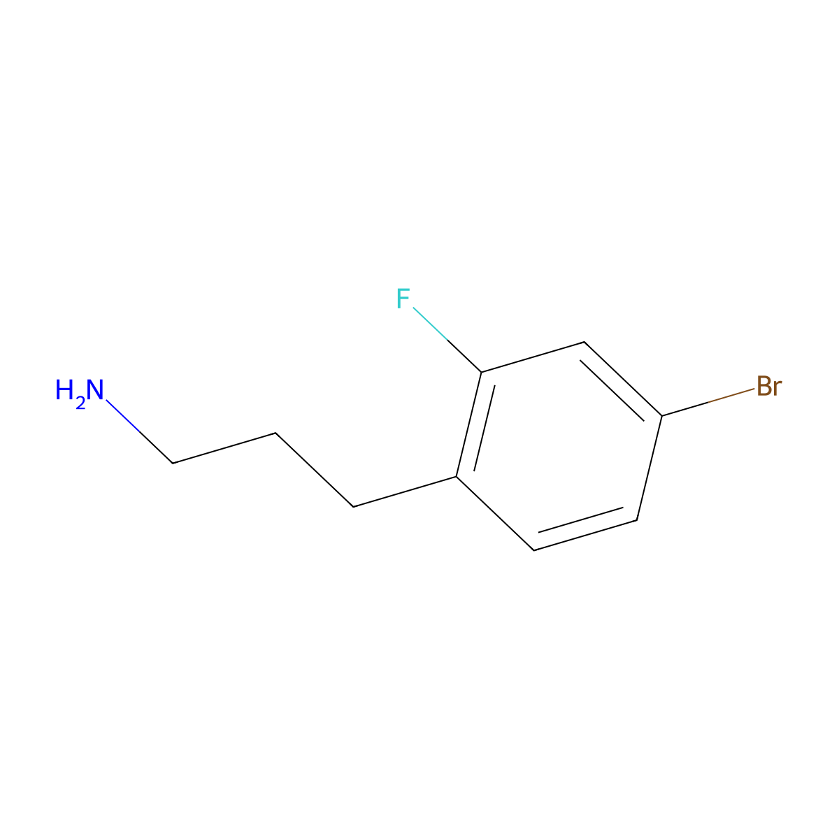 3-(4-Bromo-2-fluorophenyl)propan-1-amine molecular structure, CAS 1057671-72-3