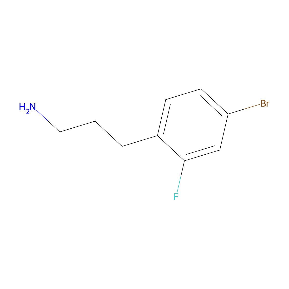 3-(4-Bromo-2-fluorophenyl)propan-1-amine molecular structure, CAS 1057671-72-3
