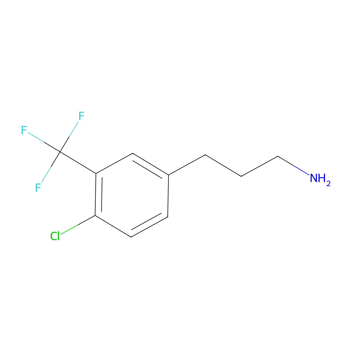 3-[4-Chloro-3-(trifluoromethyl)phenyl]propan-1-amine molecular structure, CAS 1057671-73-4