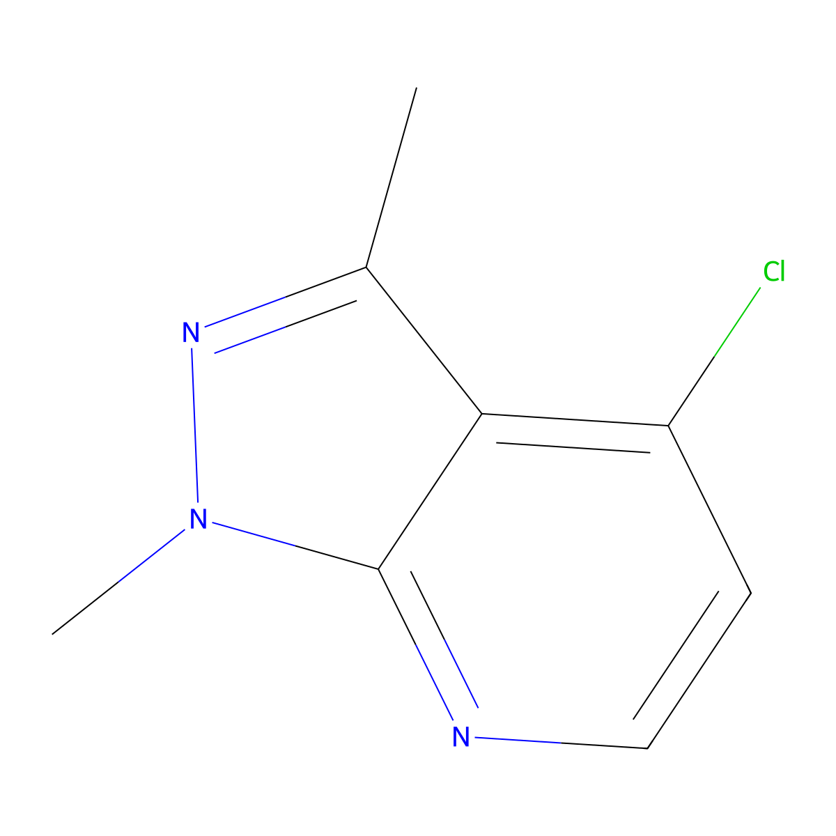4-chloro-1,3-dimethyl-1H-pyrazolo[3,4-b]pyridine molecular structure, CAS 1057672-77-1
