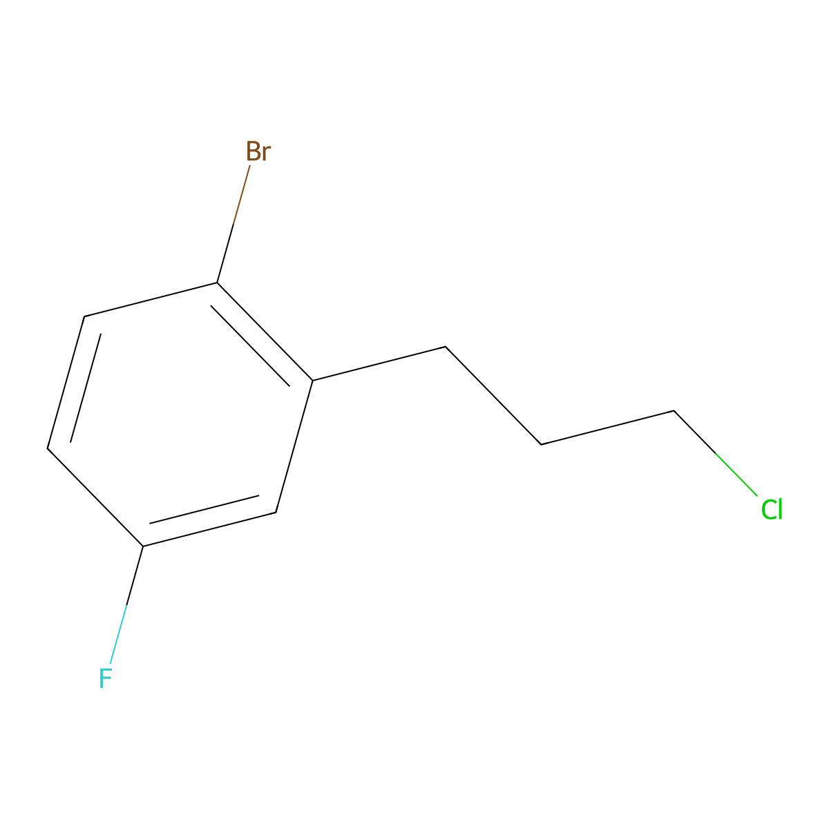 1-Bromo-2-(3-chloropropyl)-4-fluorobenzene molecular structure, CAS 1057673-32-1
