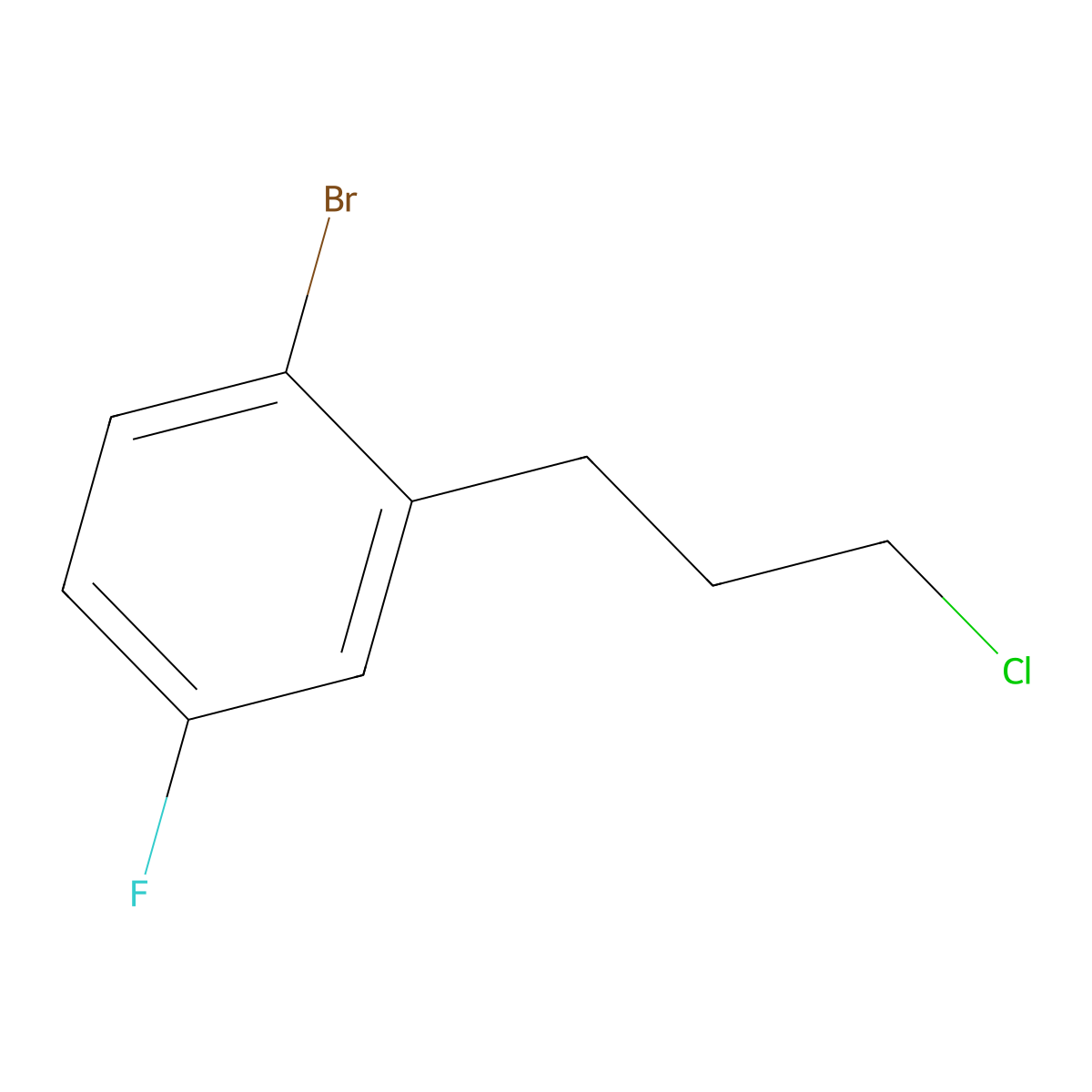 1-Bromo-2-(3-chloropropyl)-4-fluorobenzene molecular structure, CAS 1057673-32-1