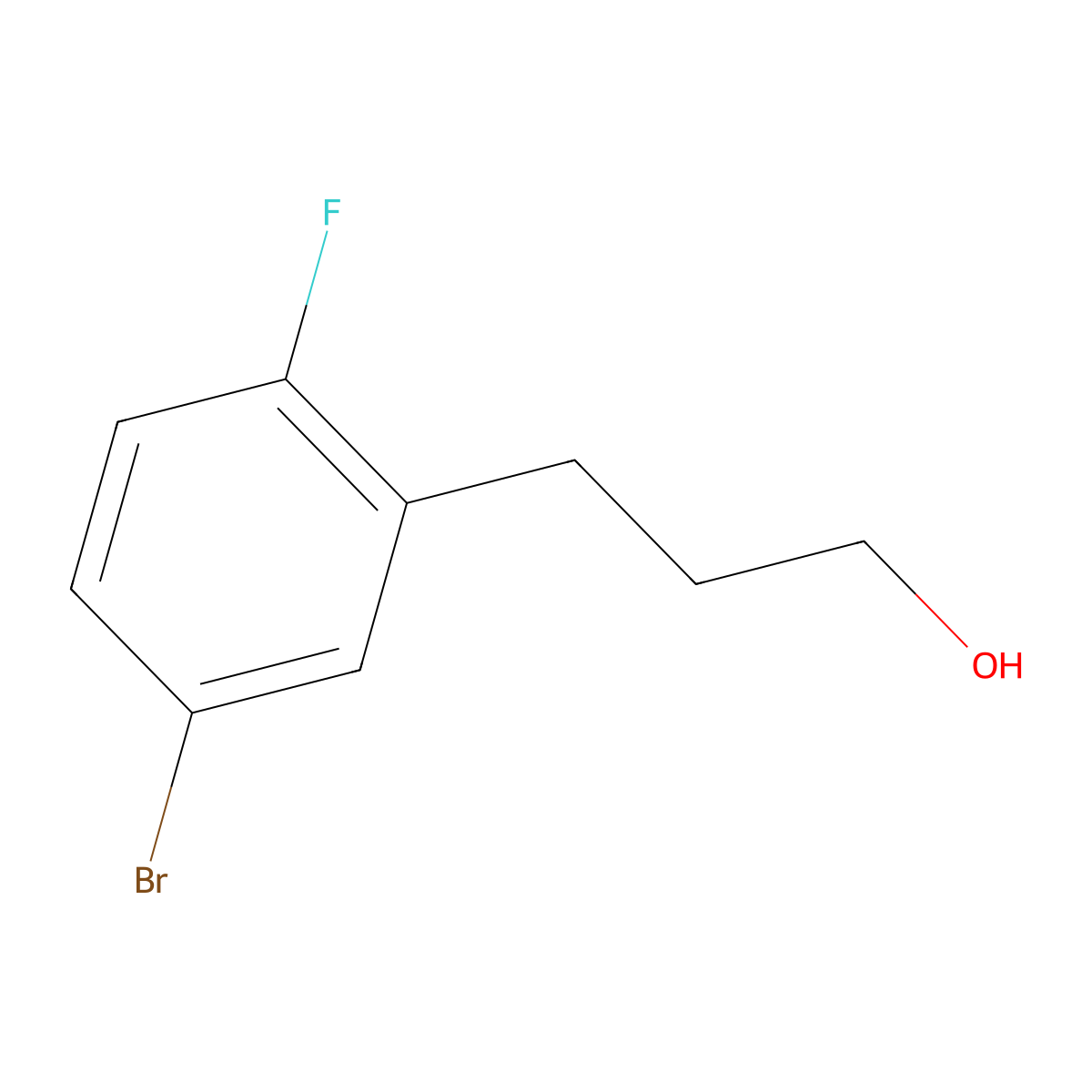 3-(5-Bromo-2-fluorophenyl)propan-1-ol molecular structure, CAS 1057673-68-3