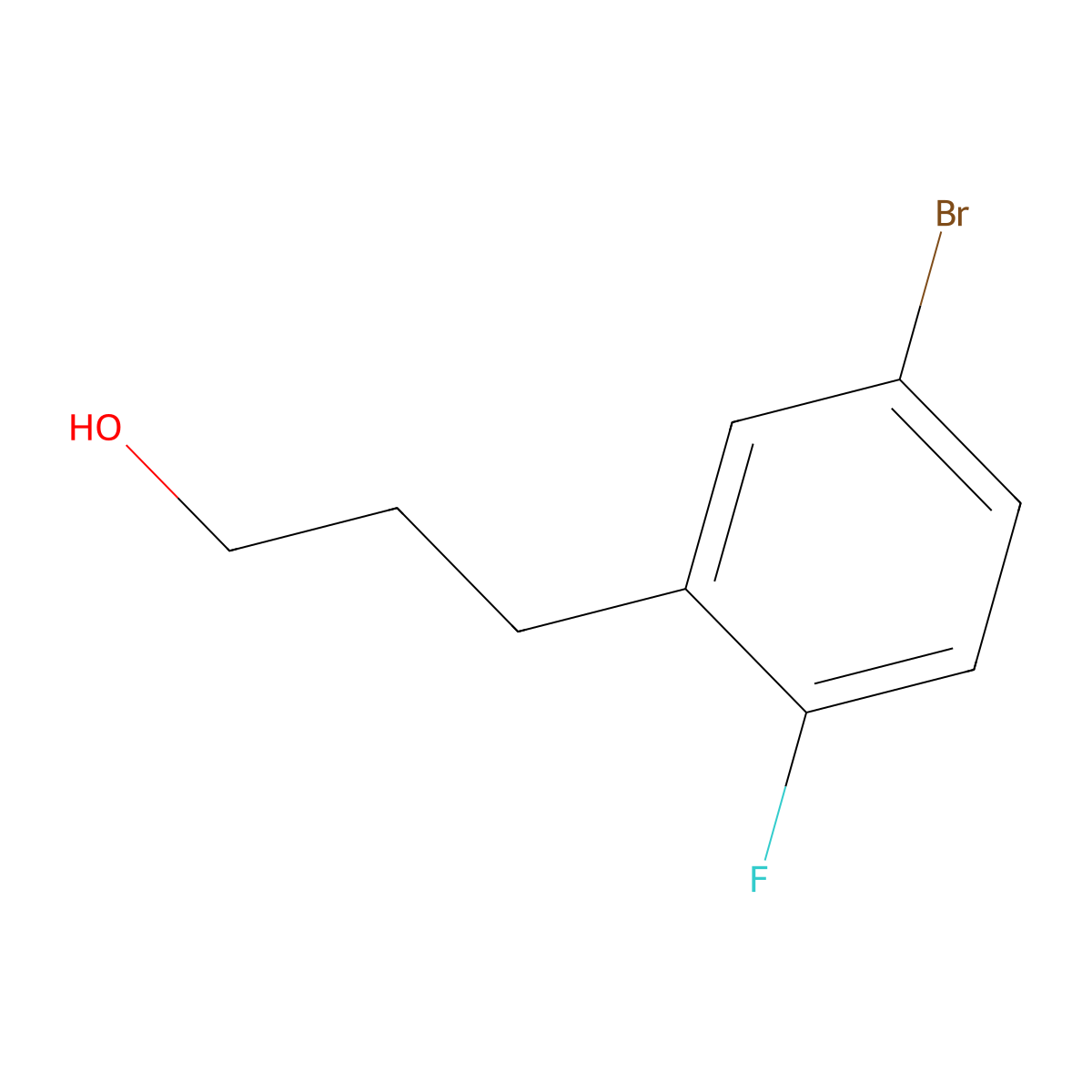 3-(5-Bromo-2-fluorophenyl)propan-1-ol molecular structure, CAS 1057673-68-3