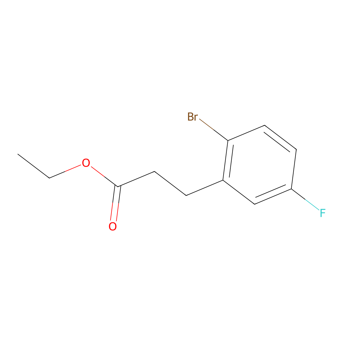 Ethyl 3-(2-bromo-5-fluorophenyl)propanoate molecular structure, CAS 1057674-00-6