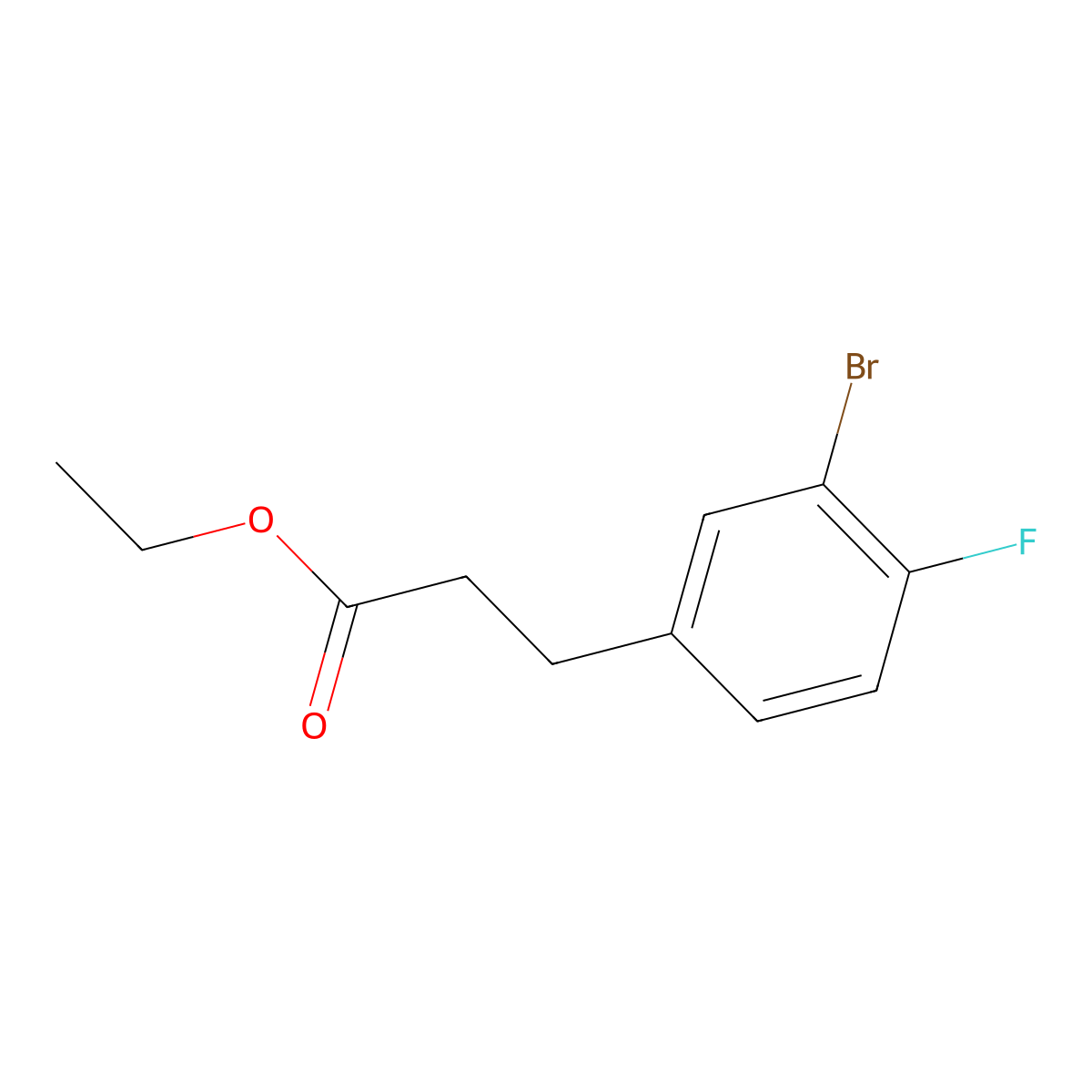 3-(3-Bromo-4-fluoro-phenyl)-propionic acid ethyl ester molecular structure, CAS 1057674-09-5