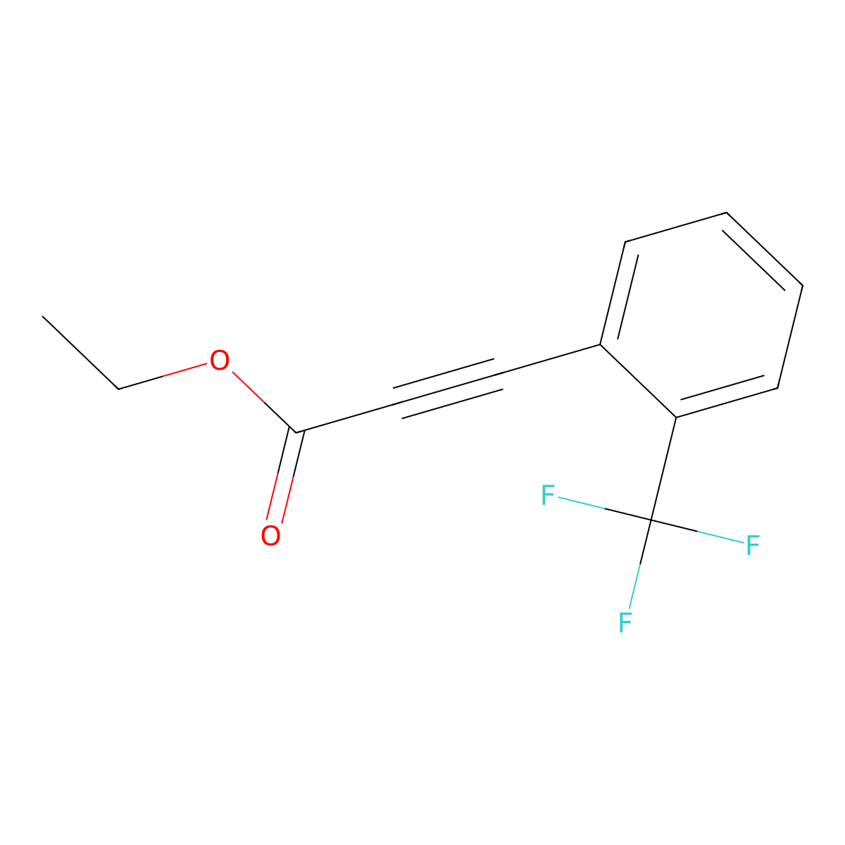 Ethyl 3-[2-(trifluoromethyl)phenyl]-2-propynoate molecular structure, CAS 1057674-39-1