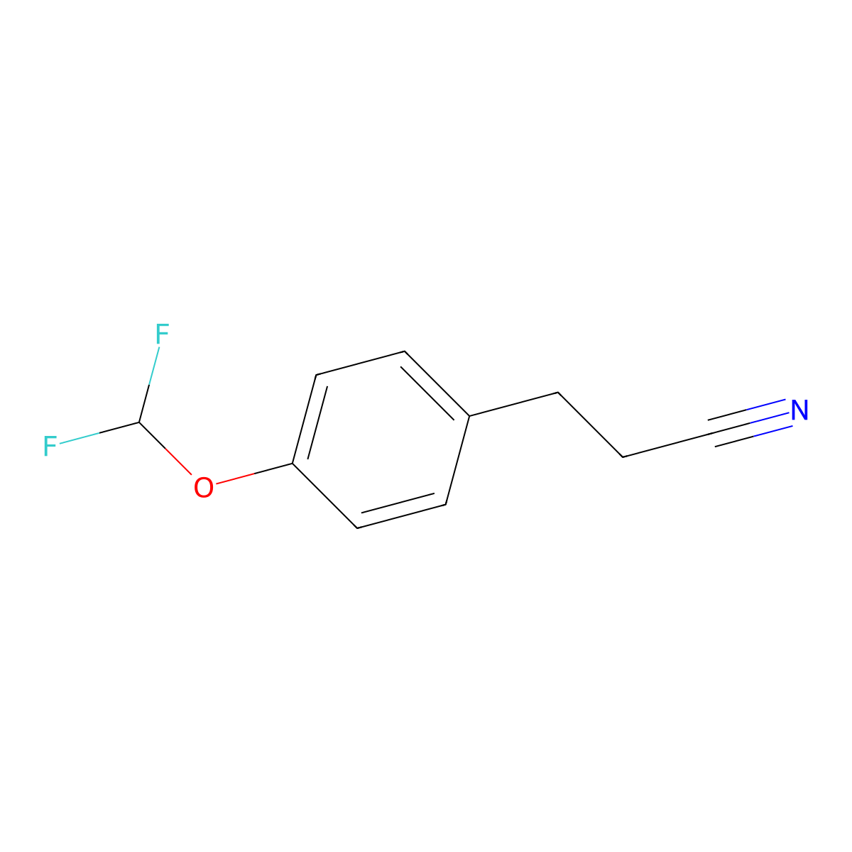 3-(4-(Difluoromethoxy)phenyl)propanenitrile molecular structure, CAS 1057676-27-3