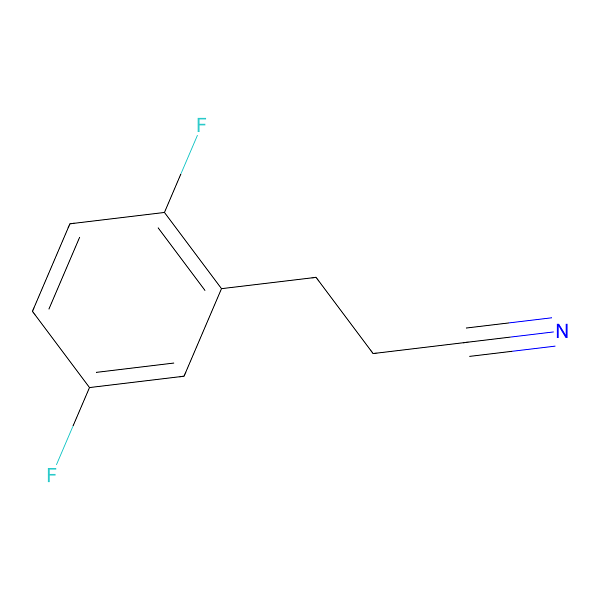 3-(2,5-Difluorophenyl)propanenitrile molecular structure, CAS 1057676-35-3