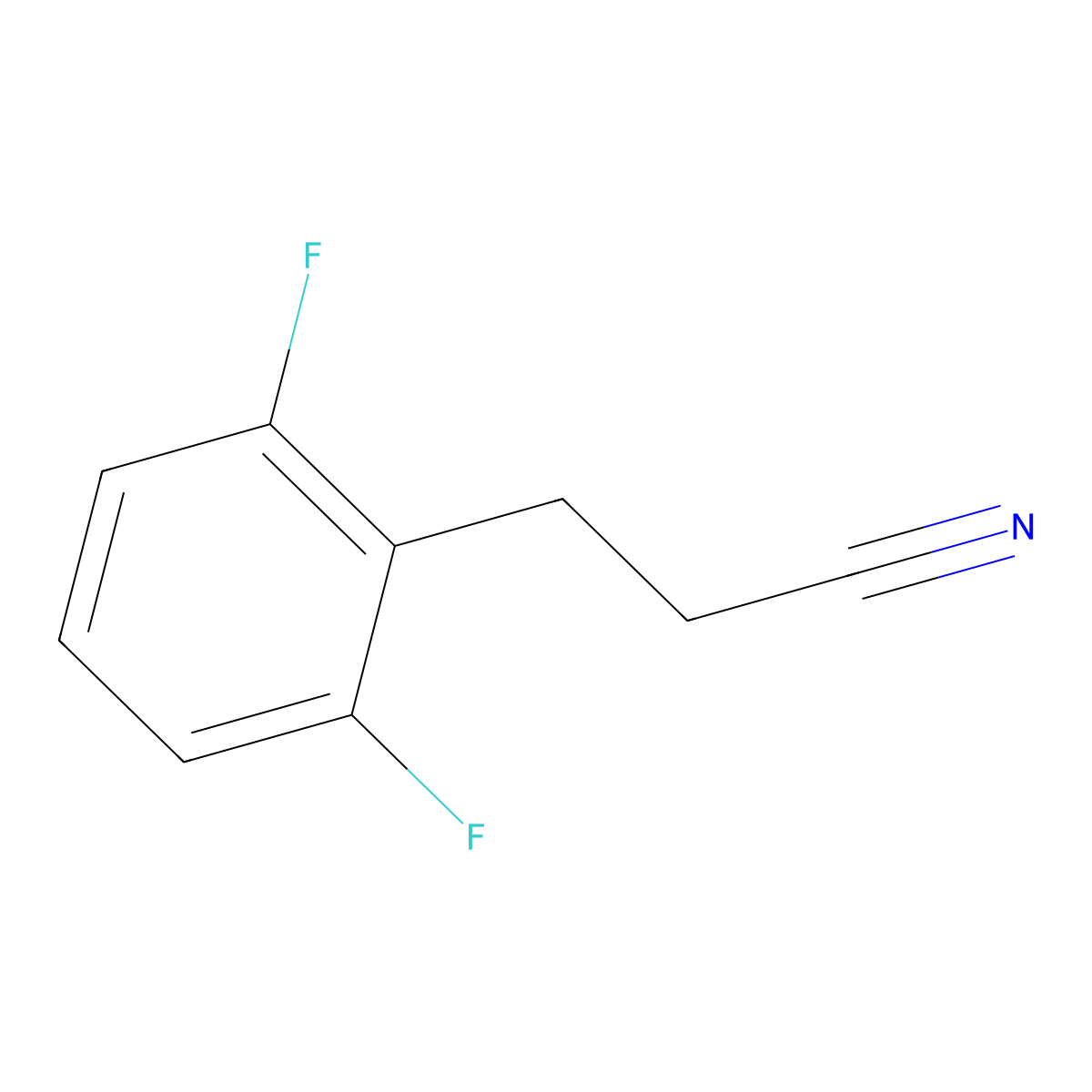 2,6-Difluorobenzenepropanenitrile molecular structure, CAS 1057676-37-5