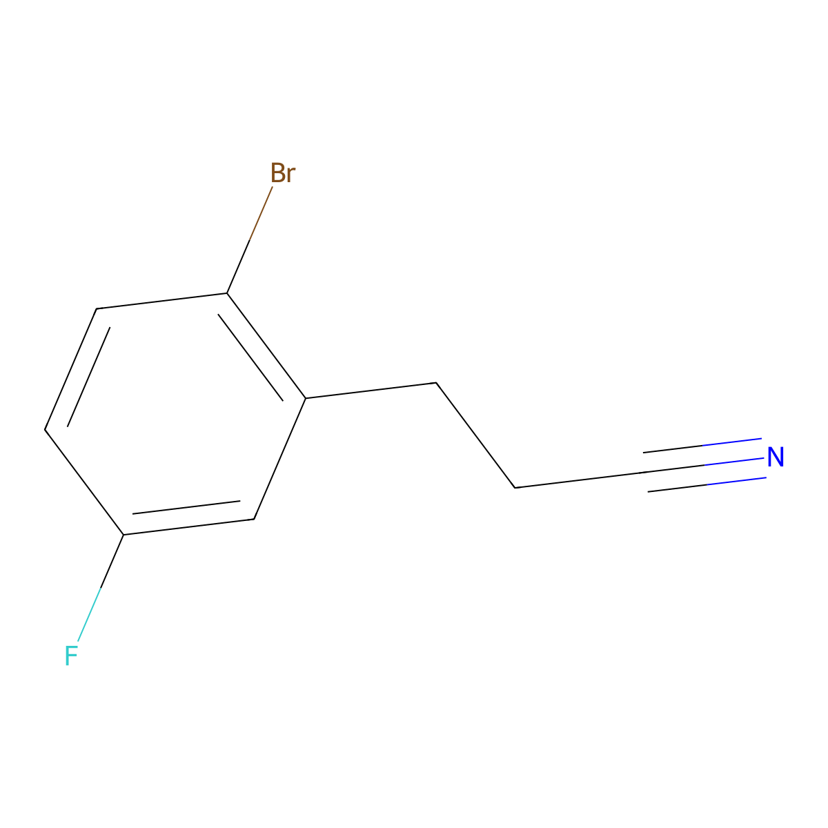 3-(2-Bromo-5-fluorophenyl)propanenitrile molecular structure, CAS 1057676-39-7