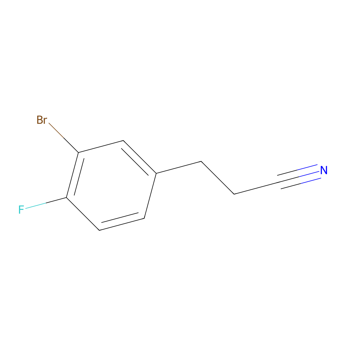 3-(3-Bromo-4-fluorophenyl)propanenitrile molecular structure, CAS 1057676-44-4