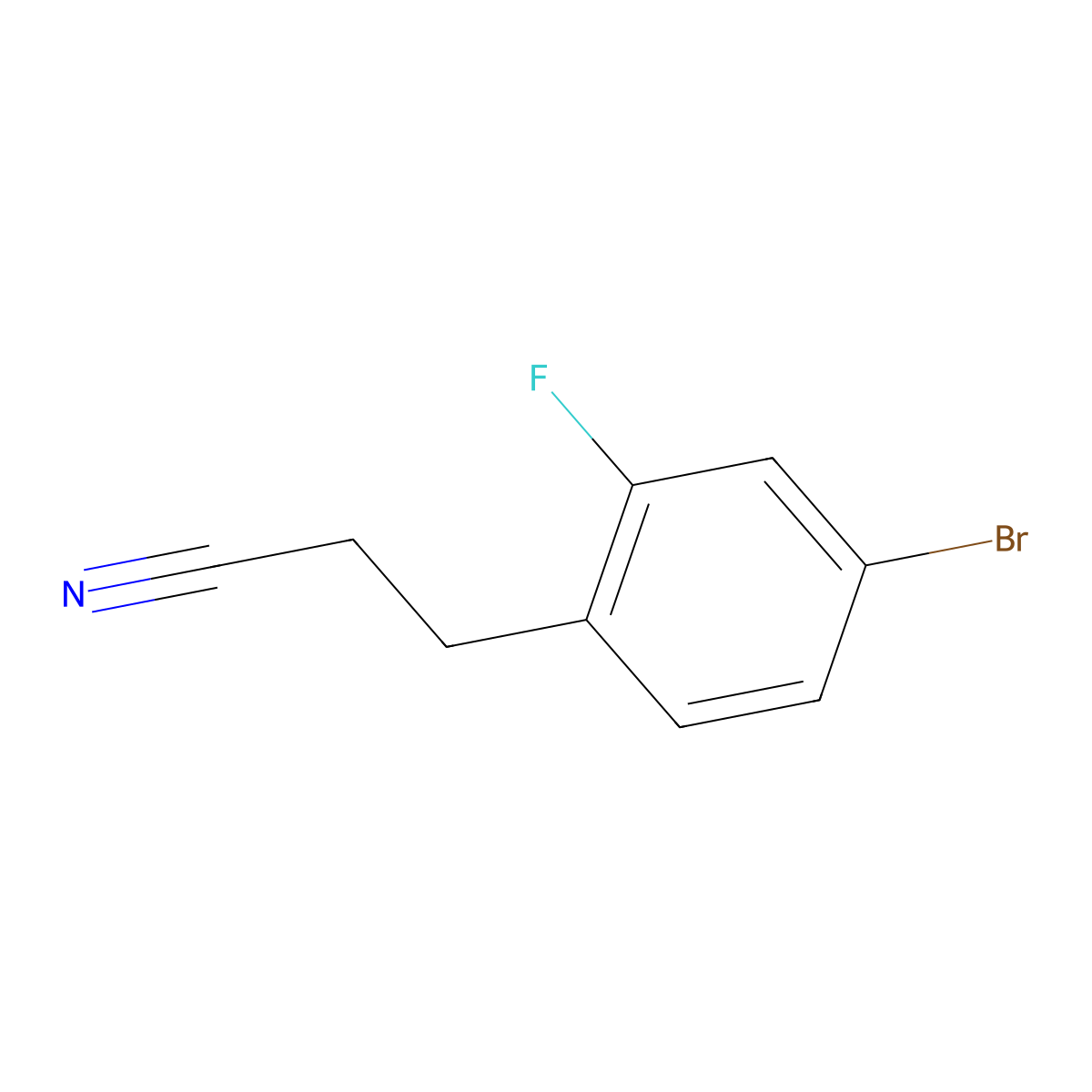 3-(4-Bromo-2-fluorophenyl)propanenitrile molecular structure, CAS 1057676-48-8