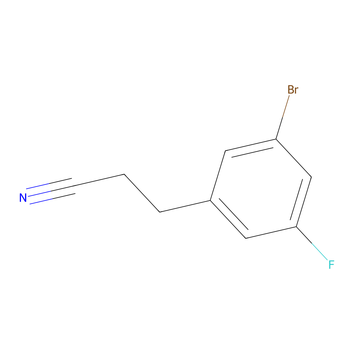 3-(3-Bromo-5-fluorophenyl)propanenitrile molecular structure, CAS 1057676-66-0