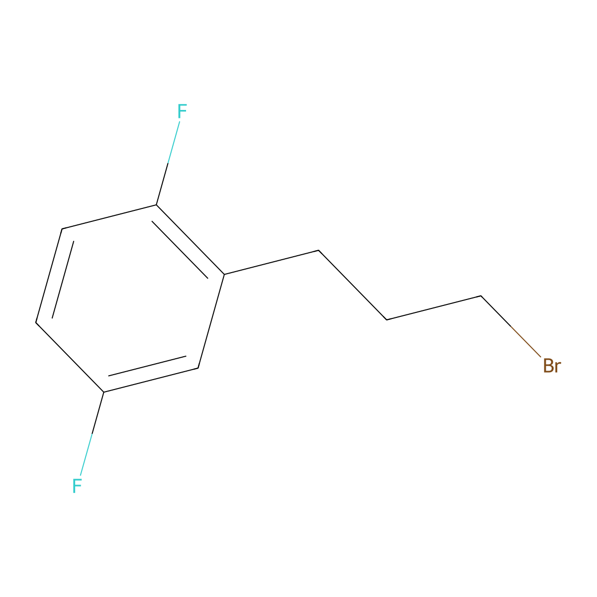 2-(3-Bromopropyl)-1,4-difluorobenzene molecular structure, CAS 1057678-45-1