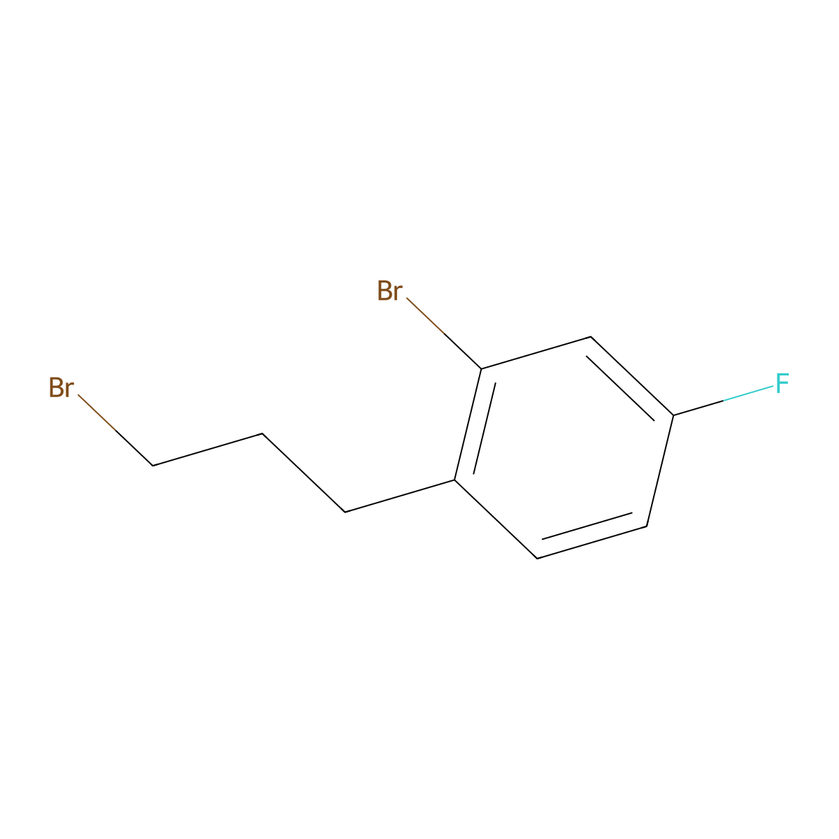 2-Bromo-1-(3-bromopropyl)-4-fluorobenzene molecular structure, CAS 1057678-47-3