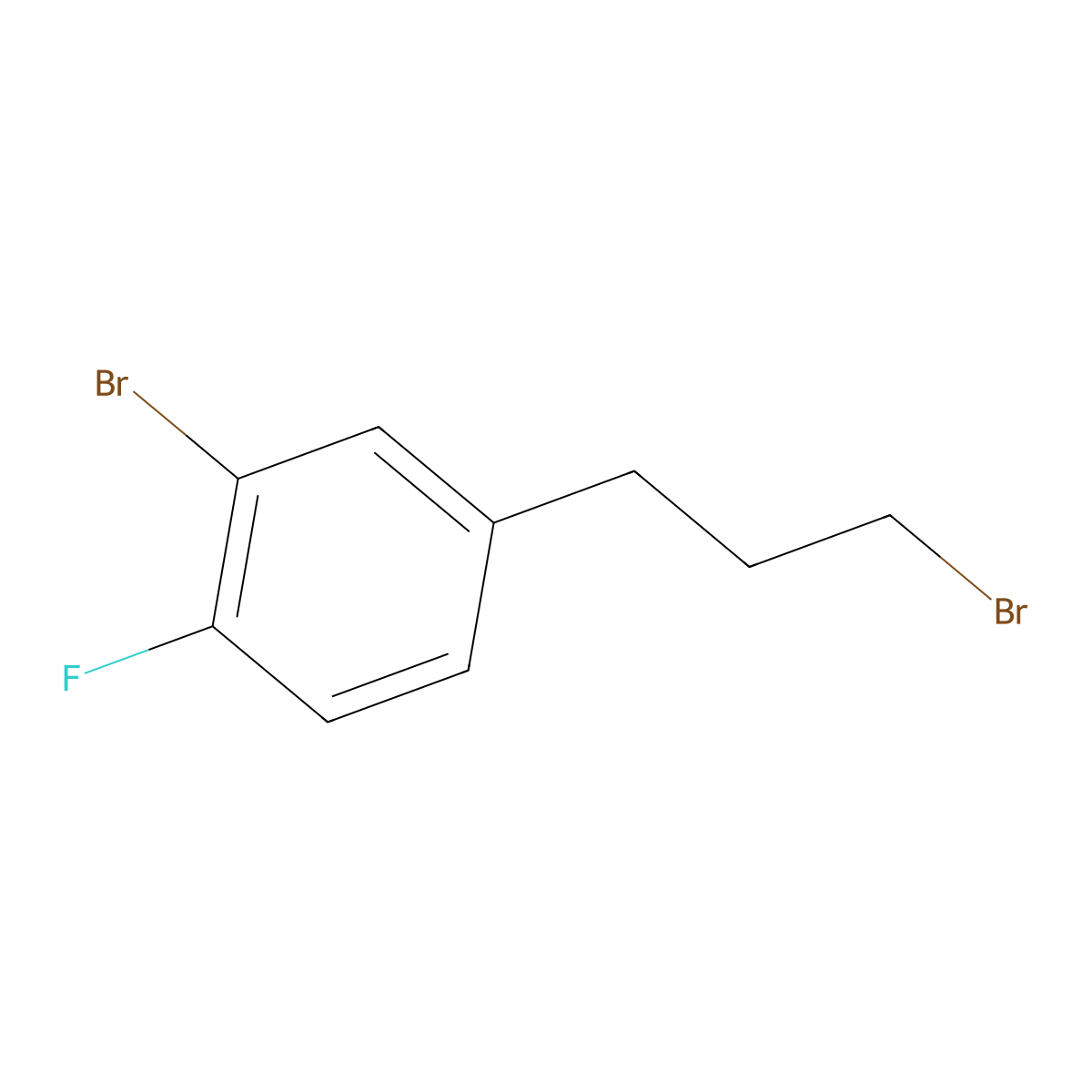 2-Bromo-4-(3-bromopropyl)-1-fluorobenzene molecular structure, CAS 1057678-59-7