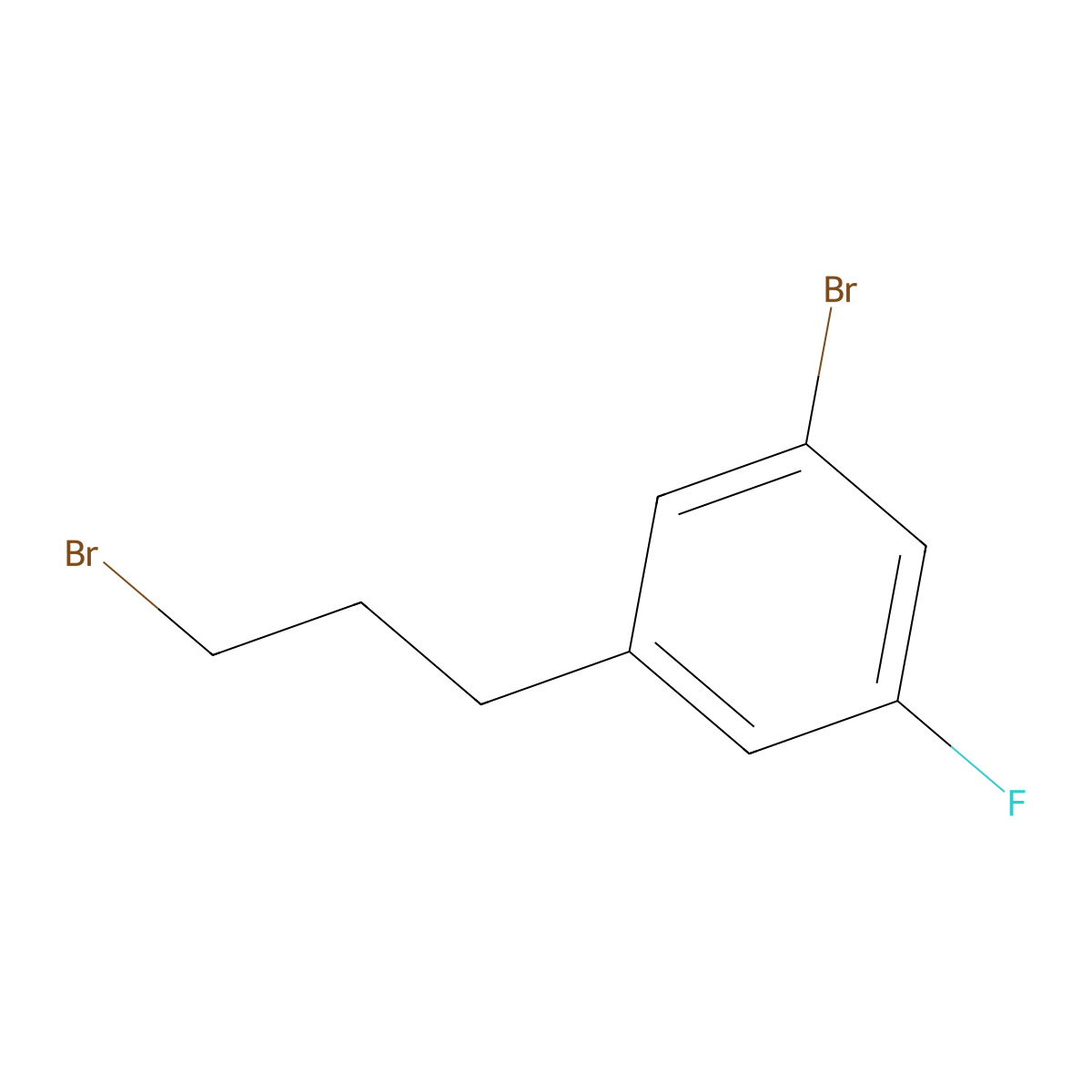 1-Bromo-3-(3-bromopropyl)-5-fluorobenzene molecular structure, CAS 1057679-04-5