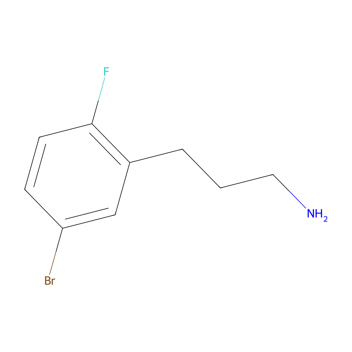 3-(5-Bromo-2-fluorophenyl)propan-1-amine molecular structure, CAS 1057679-55-6