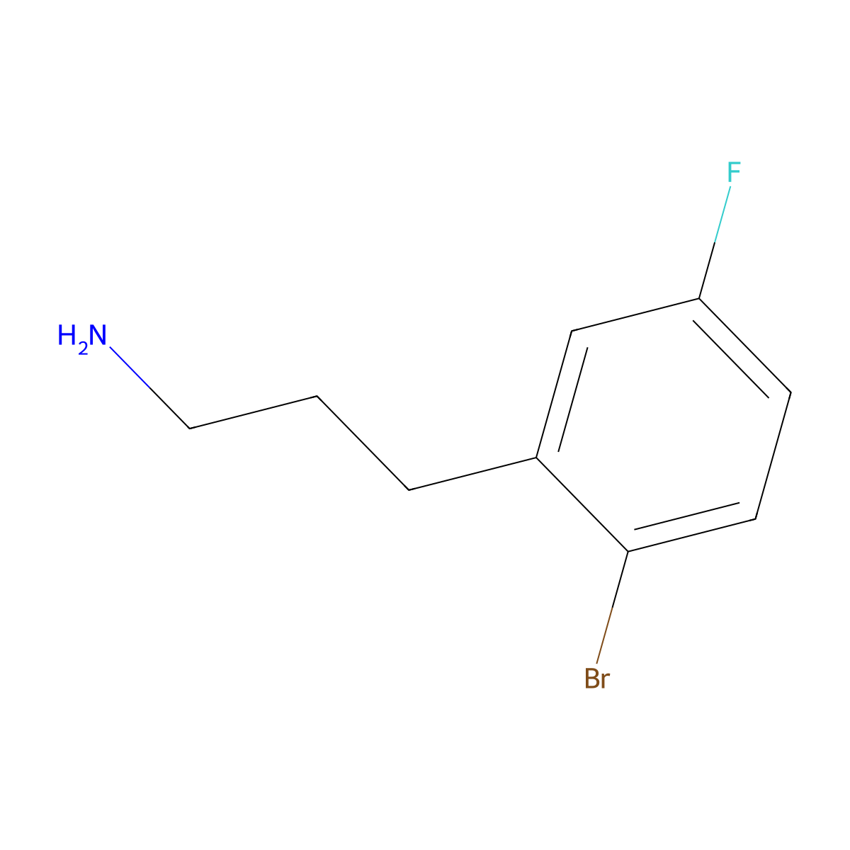 3-(2-Bromo-5-fluorophenyl)propan-1-amine molecular structure, CAS 1057679-72-7