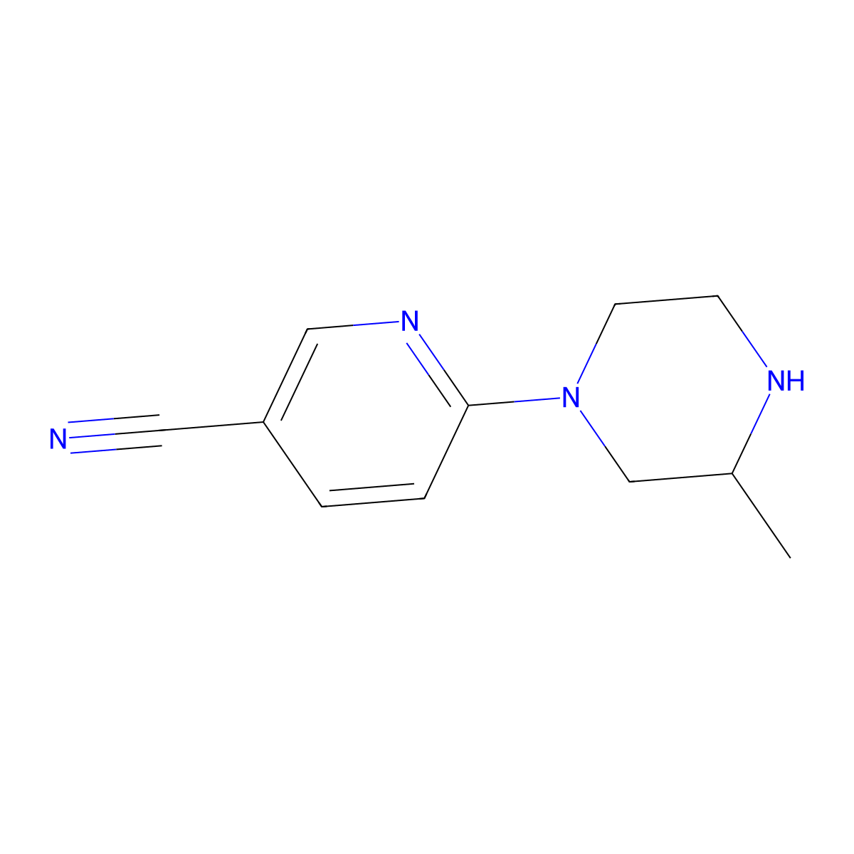 (S)-6-(3-Methylpiperazin-1-yl)nicotinonitrile molecular structure, CAS 1057682-03-7