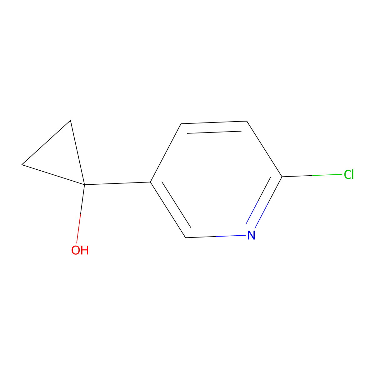 1-(6-Chloropyridin-3-yl)cyclopropanol molecular structure, CAS 1057682-15-1