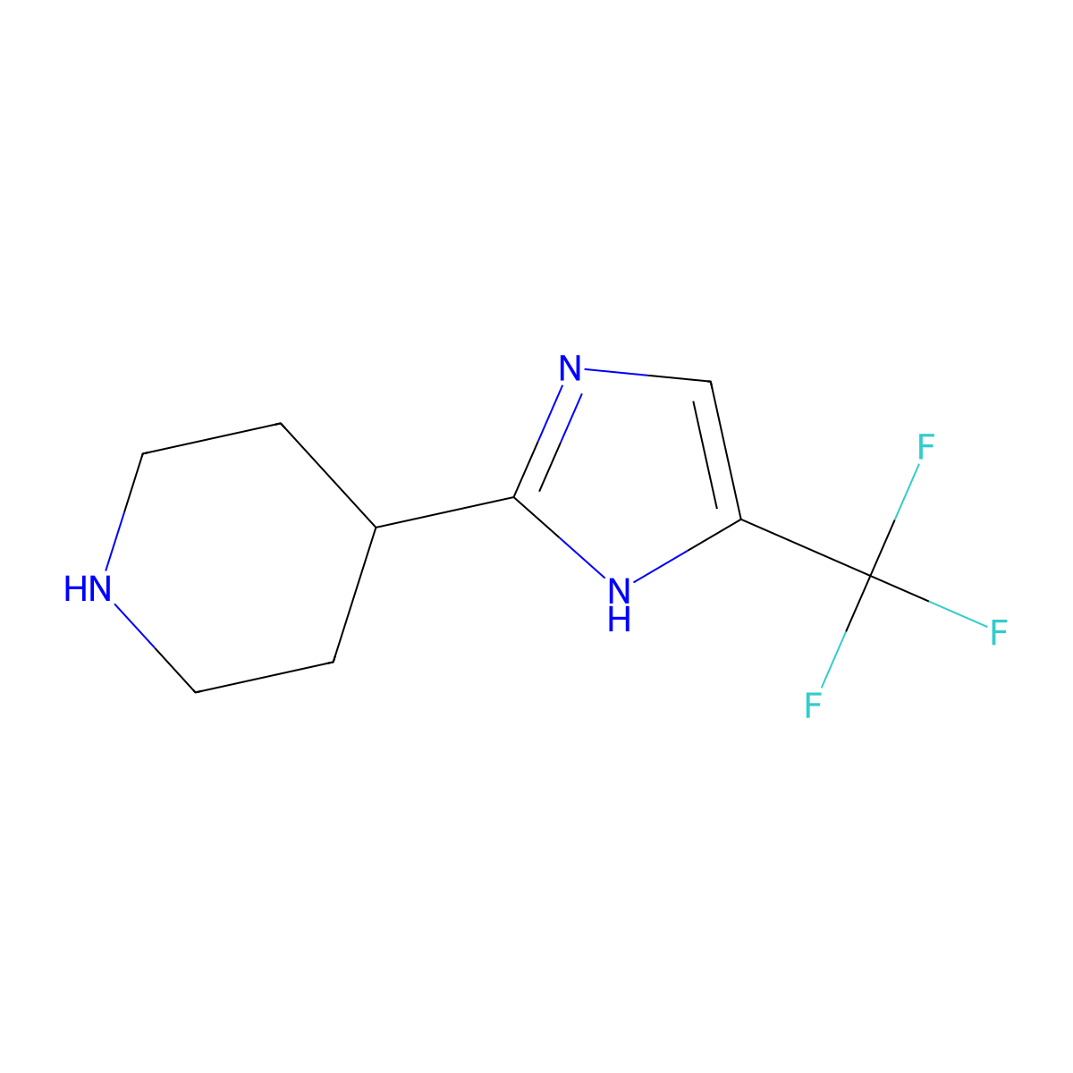 4-[4-(trifluoromethyl)-1H-imidazol-2-yl]piperidine molecular structure, CAS 1057682-62-8