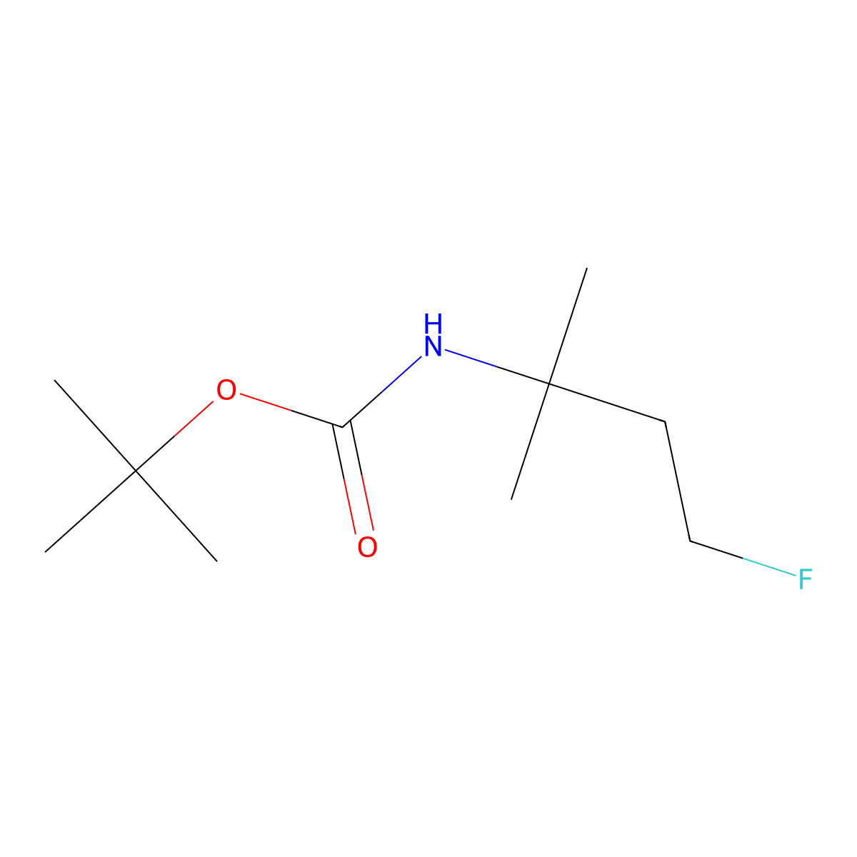 tert-butyl N-(4-fluoro-2-methylbutan-2-yl)carbamate molecular structure, CAS 1057692-09-7