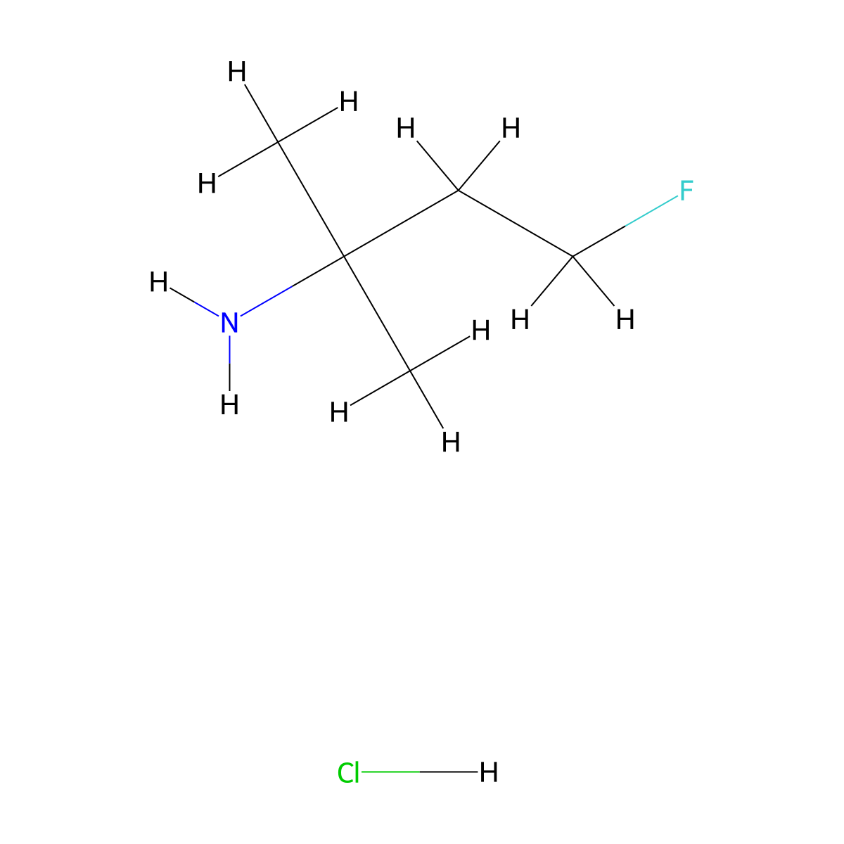 4-Fluoro-2-methylbutan-2-amine hydrochloride molecular structure, CAS 1057692-11-1