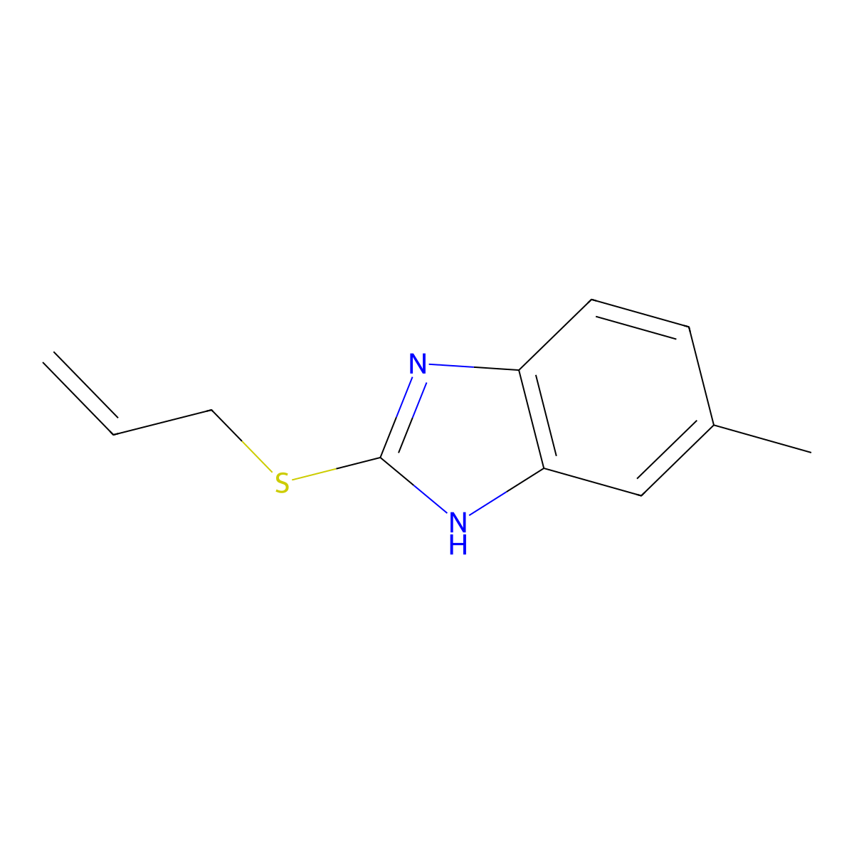 2-(allylthio)-5-methyl-1H-benzo[d]imidazole molecular structure, CAS 105770-74-9