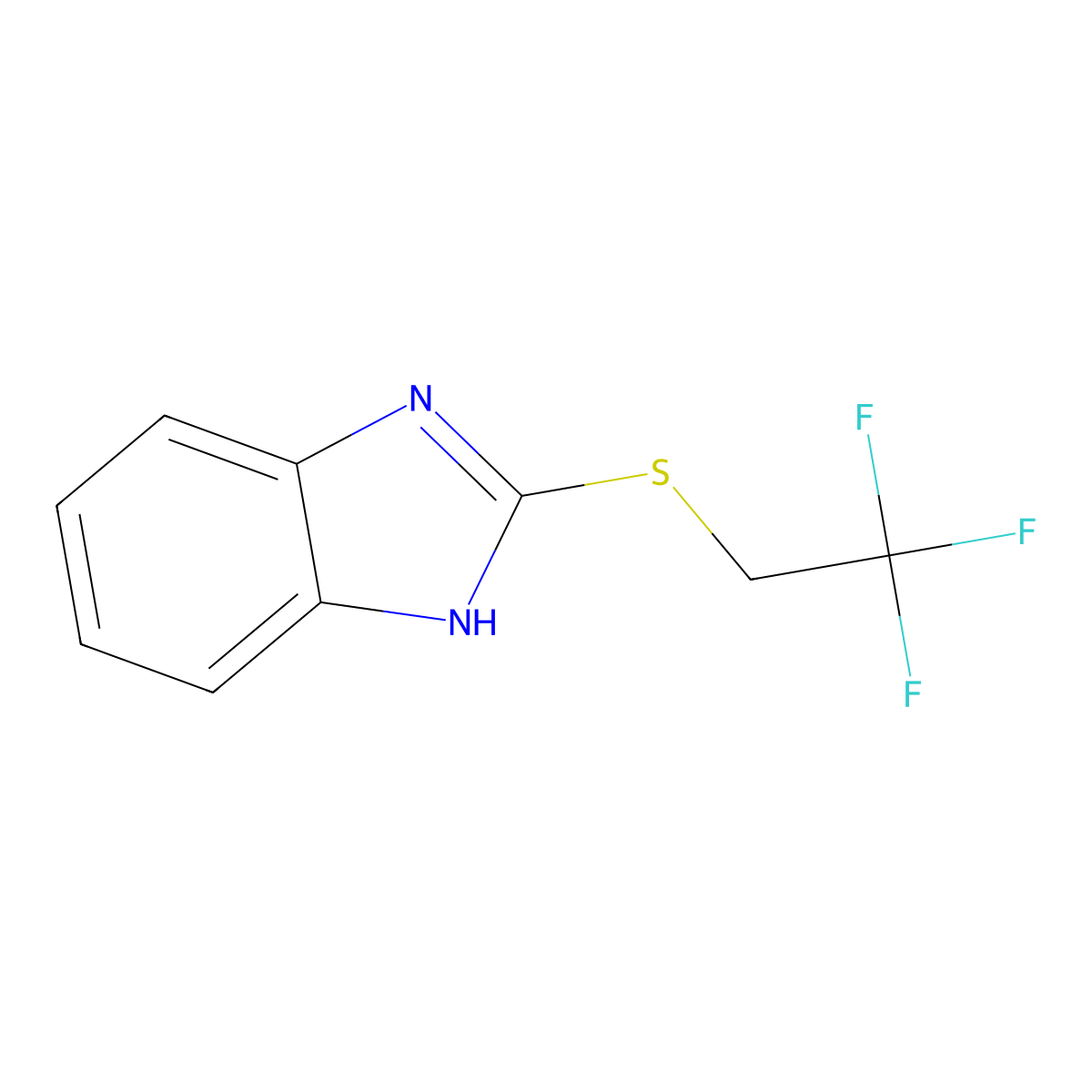 2-(2,2,2-trifluoroethylmercapto)-1H-benzimidazole molecular structure, CAS 105771-19-5