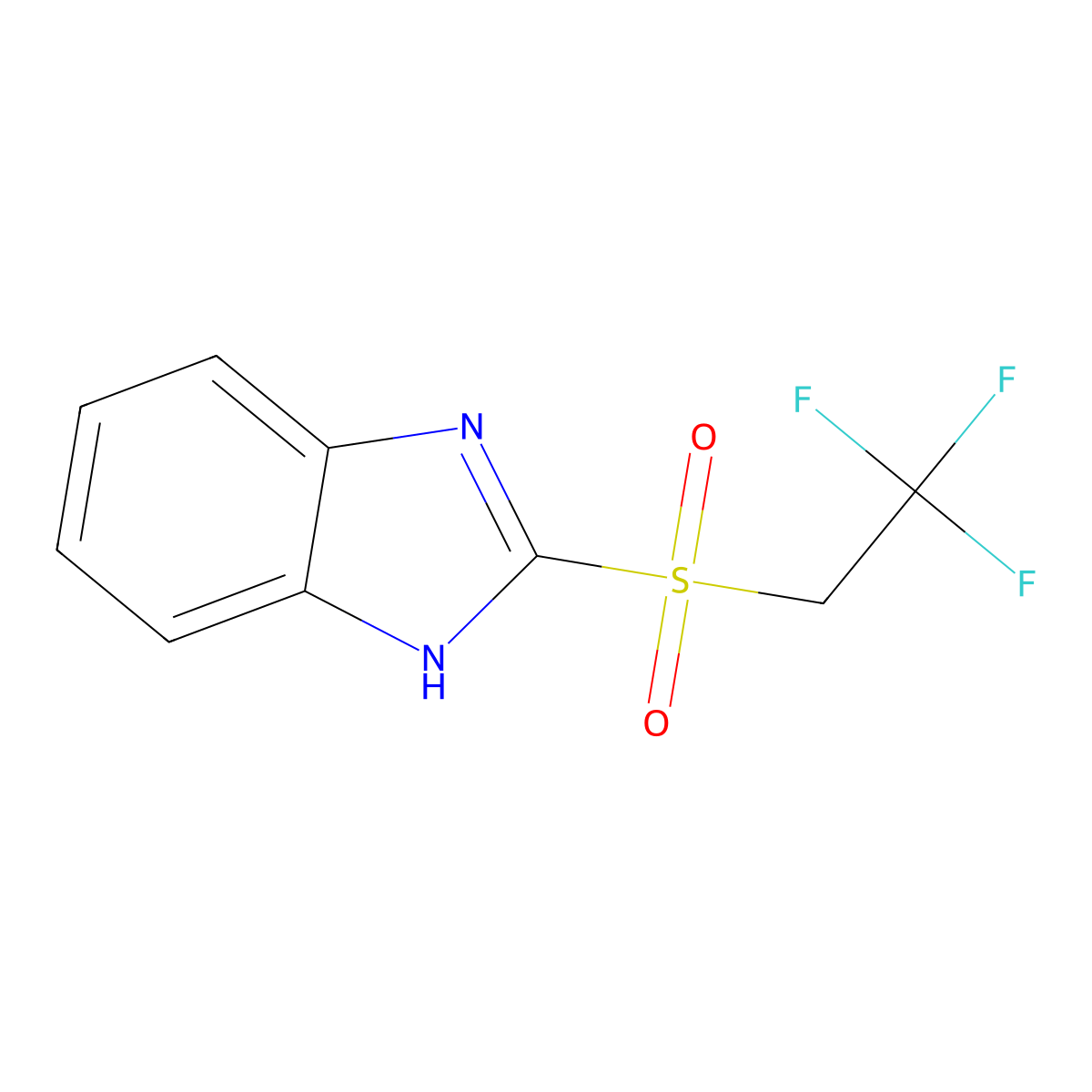 2-(2,2,2-trifluoroethylsulfonyl)-1H-benzimidazole molecular structure, CAS 105771-20-8