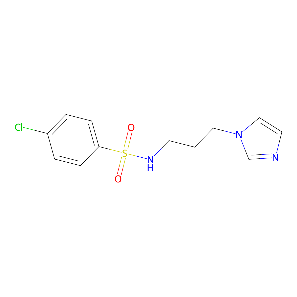 N-[3-(1-Imidazolyl)propyl]-4-chlorobenzenesulfonamide molecular structure, CAS 105771-36-6
