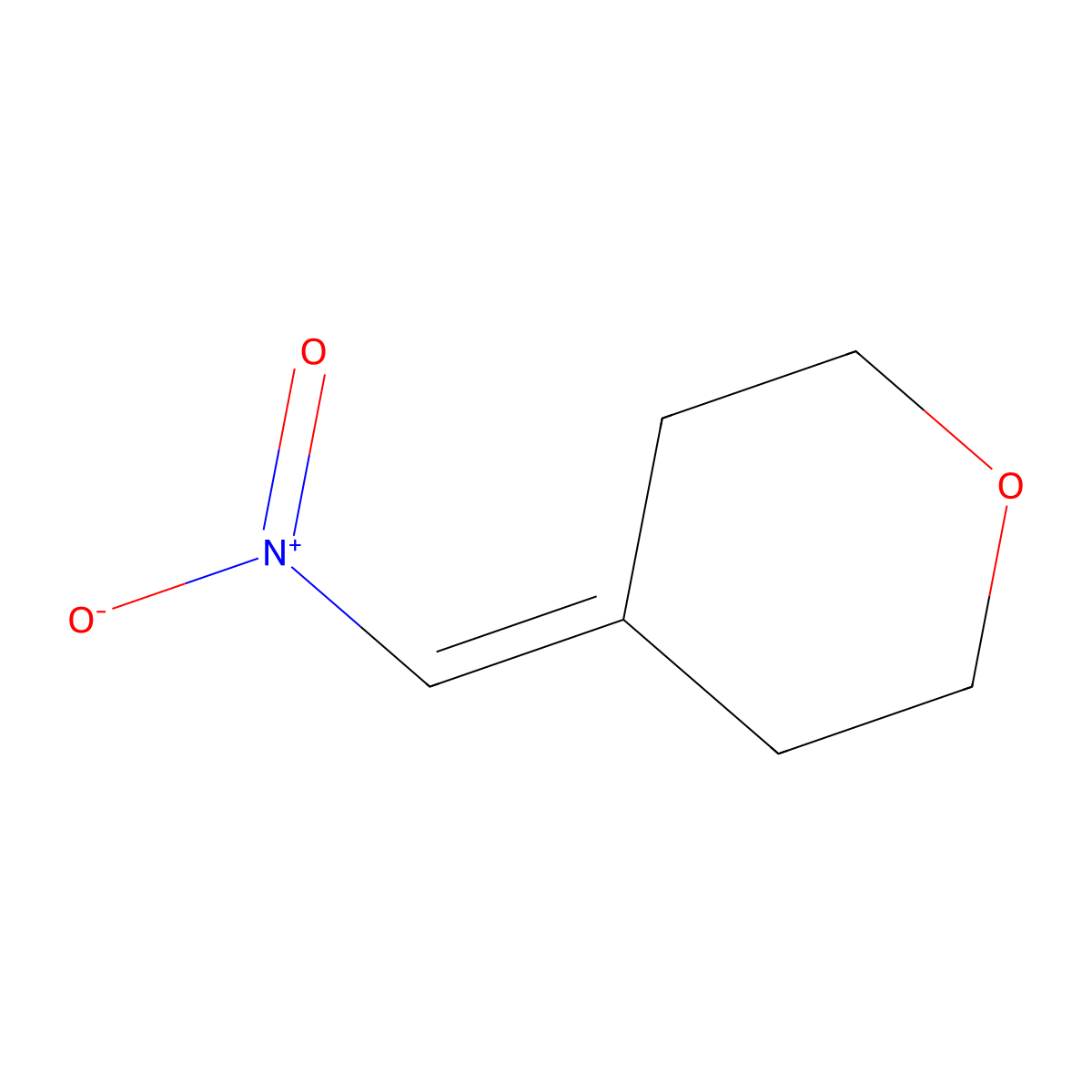 4-(Nitromethylidene)oxane molecular structure, CAS 105772-10-9